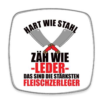 Fleischer Metzger Zerleger Schlachter - Viereckiger Kühlschrankmagnet - Weiß - Vorne