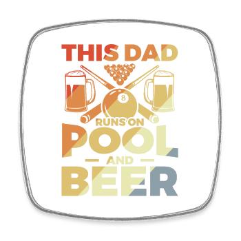 Funny Billiard Daddy - Square fridge magnet - white - Front