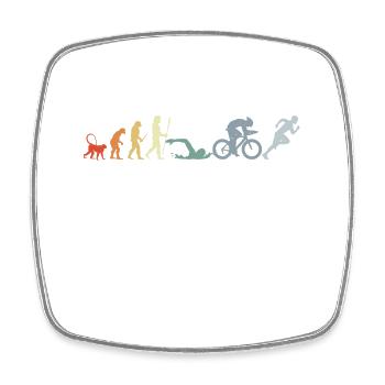 Triathlon Evolution - Viereckiger Kühlschrankmagnet - Weiß - Vorne