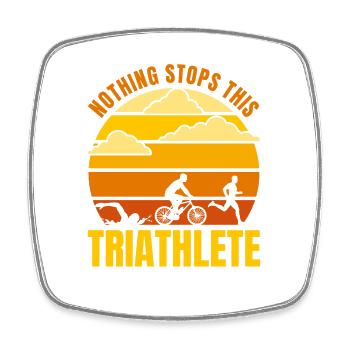 Motivating triathlete saying - Square fridge magnet - white - Front