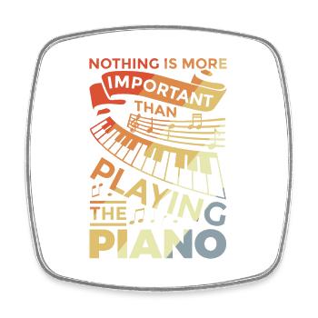 Motivierender Piano Spruch - Viereckiger Kühlschrankmagnet - Weiß - Vorne