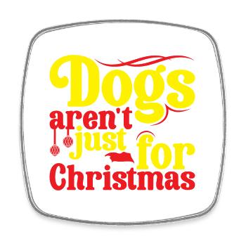 Weihnachtsbotschaft für Hundefreunde - Viereckiger Kühlschrankmagnet - Weiß - Vorne