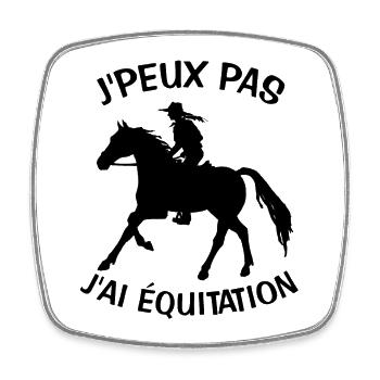 J'Peux Pas J'ai équitation - Magnet carré - blanc - Devant