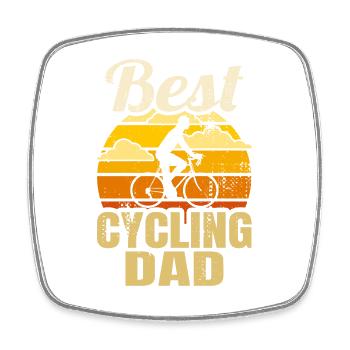 Radsport Papa - Viereckiger Kühlschrankmagnet - Weiß - Vorne