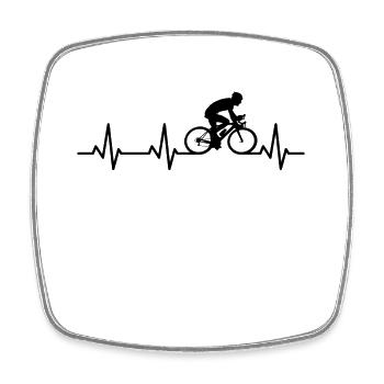 Radfahrer Herzlinie - Viereckiger Kühlschrankmagnet - Weiß - Vorne