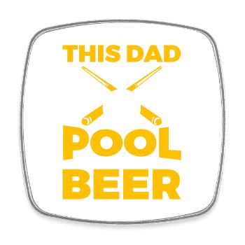 Billiard Papa - Square fridge magnet - white - Front
