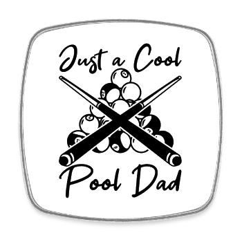 Billiard Father - Square fridge magnet - white - Front