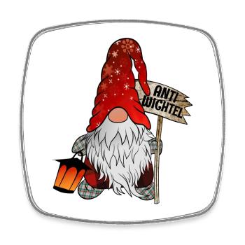 Anti Wichtel Weihnachts Zwerg - Viereckiger Kühlschrankmagnet - Weiß - Vorne