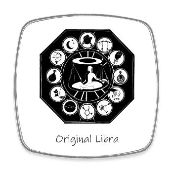 Zodiac sign Libra 002 black - Square fridge magnet - white - Front