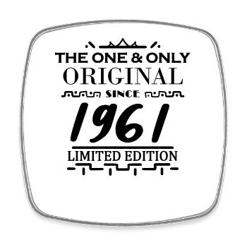 1961 - Year of construction 1961 - Born 1961 - Square fridge magnet - white - Front