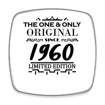 1960 - Year of construction 1960 - Born 1960 - Square fridge magnet - white - Front