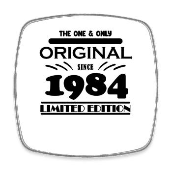 1984 - Baujahr 1984 - Jahrgang 1984 - Viereckiger Kühlschrankmagnet - Weiß - Vorne