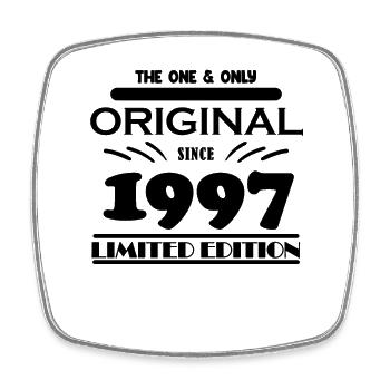 1997 - Year of construction 1997 - Born 1997 - Square fridge magnet - white - Front