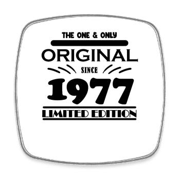 1977 - Baujahr 1977 - Jahrgang 1977 - Viereckiger Kühlschrankmagnet - Weiß - Vorne