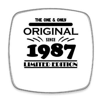 1987 - Baujahr 1987 - Jahrgang 1987 - Viereckiger Kühlschrankmagnet - Weiß - Vorne