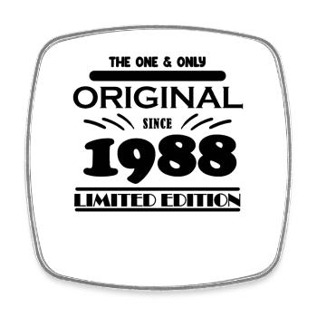 1988 - Year of construction 1988 - Born 1988 - Square fridge magnet - white - Front