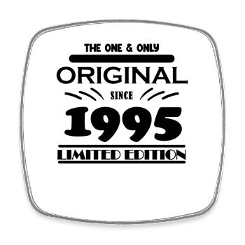 1995 - Year of construction 1995 - Born 1995 - Square fridge magnet - white - Front