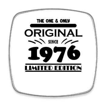 1976 - Year of construction 1976 - Born 1976 - Square fridge magnet - white - Front