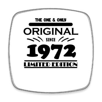 1972 - Baujahr 1972 - Jahrgang 1972 - Viereckiger Kühlschrankmagnet - Weiß - Vorne
