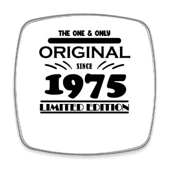 1975 - Year of construction 1975 - Born 1975 - Square fridge magnet - white - Front