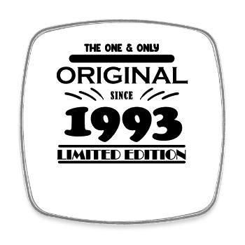 1993 - Year of construction 1993 - Born 1993 - Square fridge magnet - white - Front