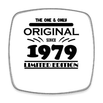 1979 - Year of construction 1979 - Born 1979 - Square fridge magnet - white - Front