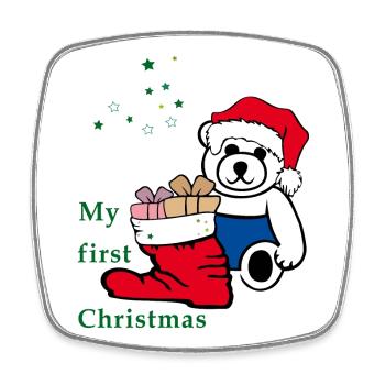 my first christmas - Viereckiger Kühlschrankmagnet - Weiß - Vorne