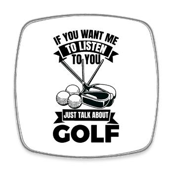 Drôle de dicton pour les golfeurs - Magnet carré - blanc - Devant