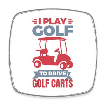Golf Cart Joke - Square fridge magnet - white - Front