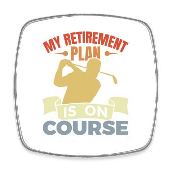 Golfeur à la retraite - Magnet carré - blanc - Devant