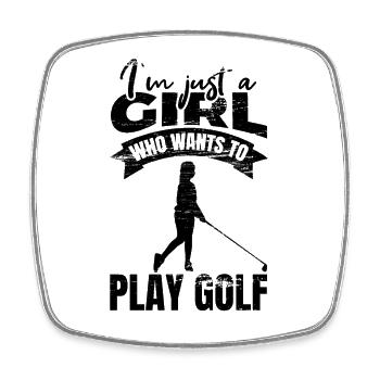 Golfer - Square fridge magnet - white - Front