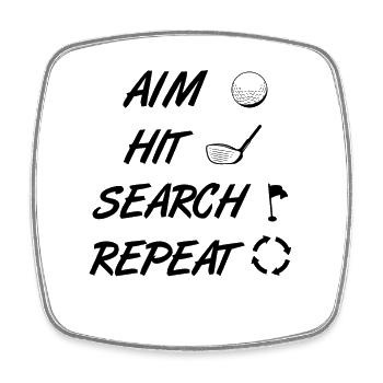 Golf Motivation - Magnet carré - blanc - Devant