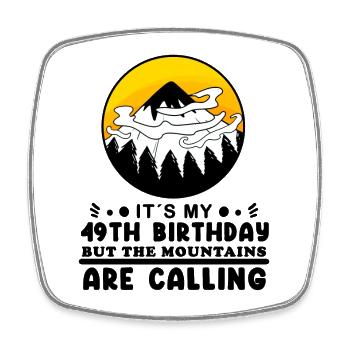 Wandern 49. Geburtstag Wanderer 49 Jahre alt - Viereckiger Kühlschrankmagnet - Weiß - Vorne