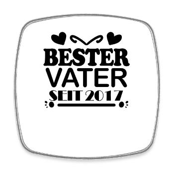 Bester Vater seit 2017 - Viereckiger Kühlschrankmagnet - Weiß - Vorne