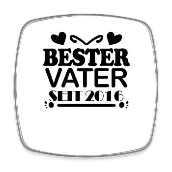 Bester Vater seit 2016 - Viereckiger Kühlschrankmagnet - Weiß - Vorne