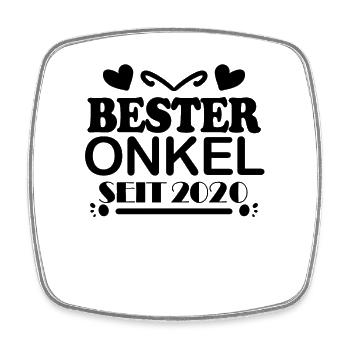 Bester Onkel seit 2020 - Viereckiger Kühlschrankmagnet - Weiß - Vorne