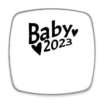 Baby 2023 - Geburt Schwanger 2023 Schwangerschaft - Viereckiger Kühlschrankmagnet - Weiß - Vorne