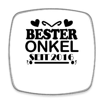 Bester Onkel seit 2016 - Viereckiger Kühlschrankmagnet - Weiß - Vorne