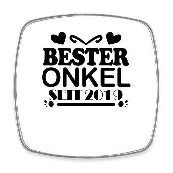 Bester Onkel seit 2019 - Viereckiger Kühlschrankmagnet - Weiß - Vorne