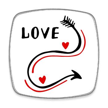 Love Pfeil Herzen Liebe süßes verliebt Motiv - Viereckiger Kühlschrankmagnet - Weiß - Vorne