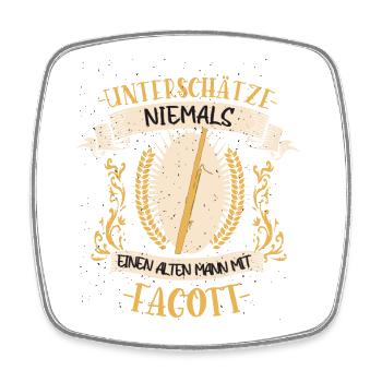 Fagott Musiker Instrument Musik Geschenk - Viereckiger Kühlschrankmagnet - Weiß - Vorne