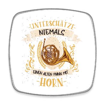 Horn Musiker Instrument Musik Geschenk - Viereckiger Kühlschrankmagnet - Weiß - Vorne