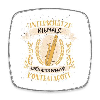 Kontrafargott Musiker Instrument Musik Geschenk - Viereckiger Kühlschrankmagnet - Weiß - Vorne