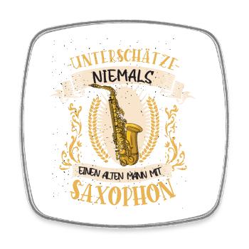 Saxophon Musiker Instrument Musik Geschenk - Viereckiger Kühlschrankmagnet - Weiß - Vorne