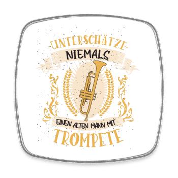 Trompete Musiker Instrument Musik Geschenk - Viereckiger Kühlschrankmagnet - Weiß - Vorne