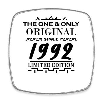 1992 - Year of construction 1992 - Born 1992 - Square fridge magnet - white - Front