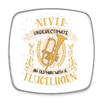 bugle musicien instrument cuivres musique cadeau - Magnet carré - blanc - Devant