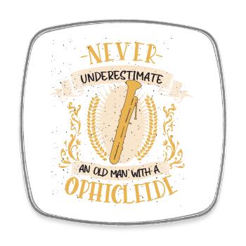 ophicleide musician instrument brass music gift - Square fridge magnet - white - Front