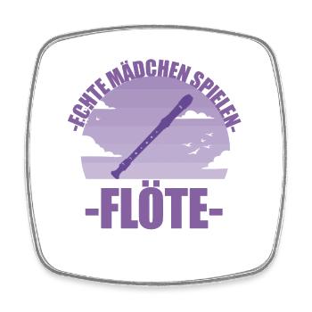 Flöte Musikerin Instrument Mädchen Geschenk - Viereckiger Kühlschrankmagnet - Weiß - Vorne
