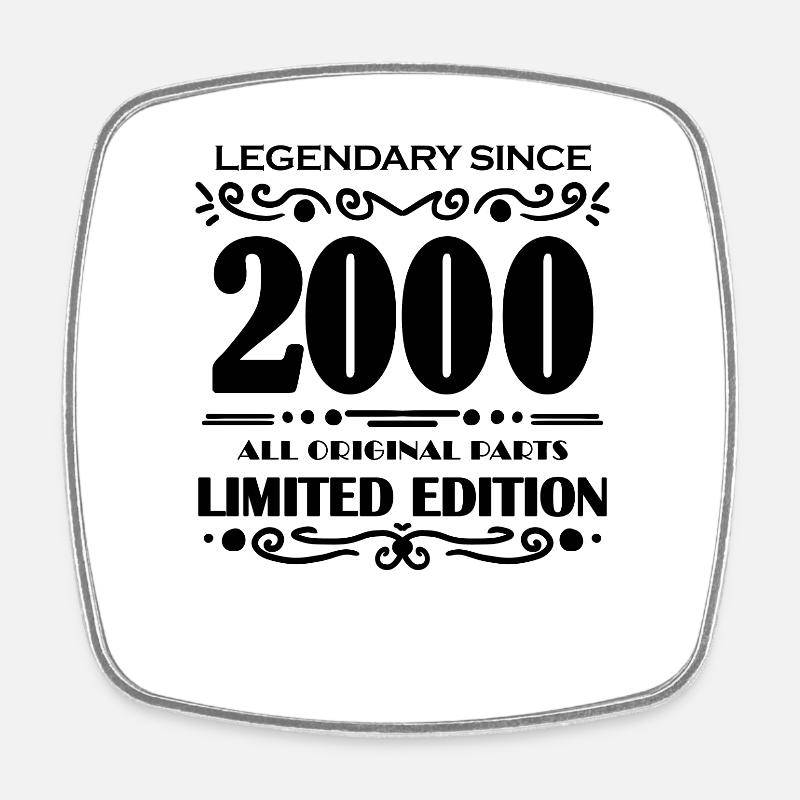 2000 - Année 2000 - Année de construction 2000 - Magnet carré - blanc